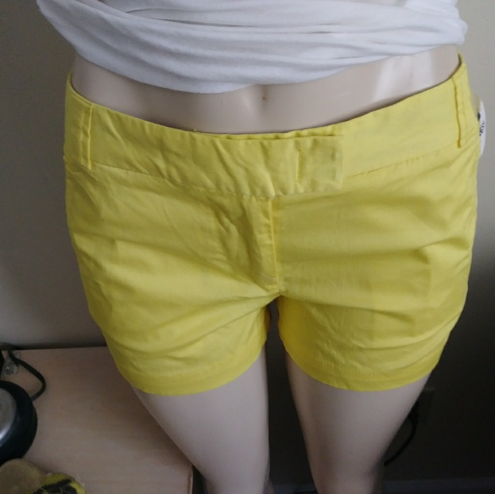 NEW J Crew Yellow short shorts Sz 4